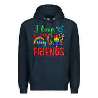 Navy I love my gay friends Premium Hoodie - NancyCooperArtShop