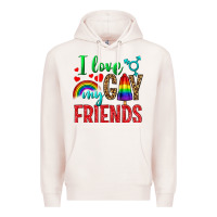 Pale Pink I love my gay friends Premium Hoodie - NancyCooperArtShop