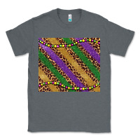 Charcoal Heather mardi gras leopard glitter bead Classic Tee - BarkalooDesign