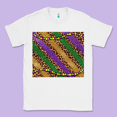 Mardi Gras Leopard Glitter Bead Classic Tee Designed By Barkaloodesign