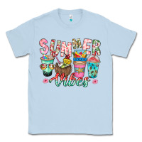 Dusty Blue Summer Vibes Classic Tee - CowhideDigitalArt