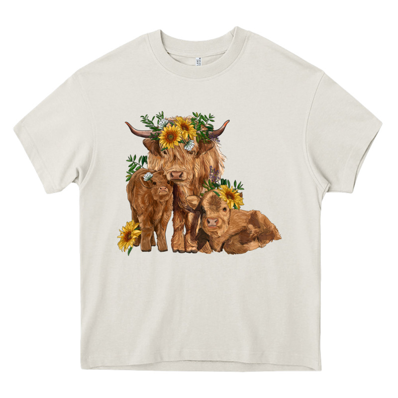 Highland Cow Family Heavy Core Tee by RanaPortraitStore | Teevron