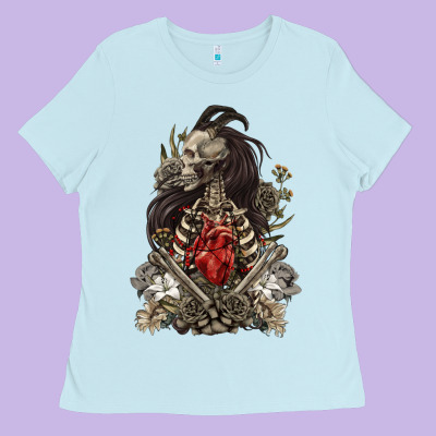 Ladies Tee floral skeleton
