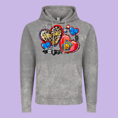 Western Leopard  Police Hearts Vintage Hoodie Designed By Adodesignshop