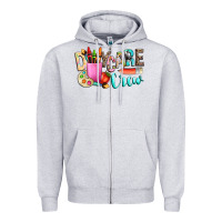 Heather Grey daycare crew Zipper Hoodie - NancyCooperArtShop