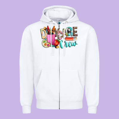 Daycare Crew Zipper Hoodie Designed By Nancycooperartshop