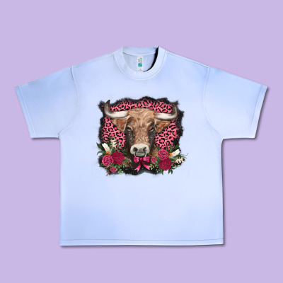 V.d. Cow And Roses Urban Heavy Tee Designed By Adodesignshop