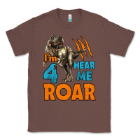 Chestnut i'm four hear me roar dinosaur birthday Classic Tee - LillyAllenDesigns