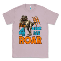 Lilac i'm four hear me roar dinosaur birthday Classic Tee - LillyAllenDesigns