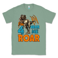 Sage i'm four hear me roar dinosaur birthday Classic Tee - LillyAllenDesigns