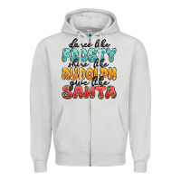 Dove Grey dance like frosty shine like rudolph give like san Zipper Hoodie - MaliasSmallBusiness