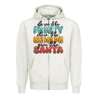 Oatmeal Heather dance like frosty shine like rudolph give like san Zipper Hoodie - MaliasSmallBusiness