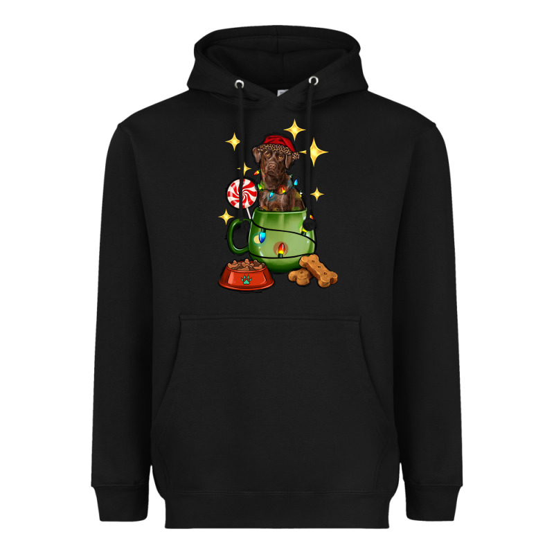 Christmas Coffee Cup With Labrador Heavyweight Hoodie by RanaPortraitStore | Teevron