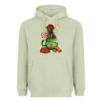 Matcha Christmas coffee cup with Labrador Heavyweight Hoodie - RanaPortraitStore