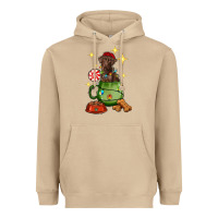 Mushroom Christmas coffee cup with Labrador Heavyweight Hoodie - RanaPortraitStore