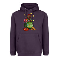 Plum Christmas coffee cup with Labrador Heavyweight Hoodie - RanaPortraitStore