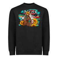 Black horse with sunflowers Heavyweight Sweatshirt - Artiststas