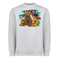 Heather Grey horse with sunflowers Heavyweight Sweatshirt - Artiststas