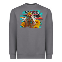 Storm horse with sunflowers Heavyweight Sweatshirt - Artiststas