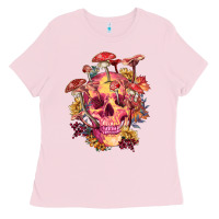 Floral Skeleton With Mushrooms Ladies Tee | Teevron