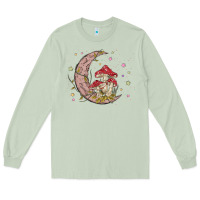 Matcha moon and mushrooms Long Sleeve Tee - MaliasSmallBusiness