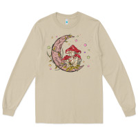 Mushroom moon and mushrooms Long Sleeve Tee - MaliasSmallBusiness
