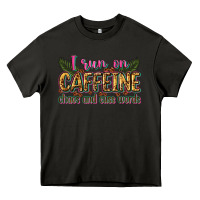 Asphalt i run on caffeine chaos and cuss words Heavy Core Tee - Zillion Design Studio