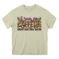 Mossy i run on caffeine chaos and cuss words Heavy Core Tee - Zillion Design Studio