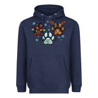 Navy Christmas paws Heavyweight Hoodie - RanaPortraitStore