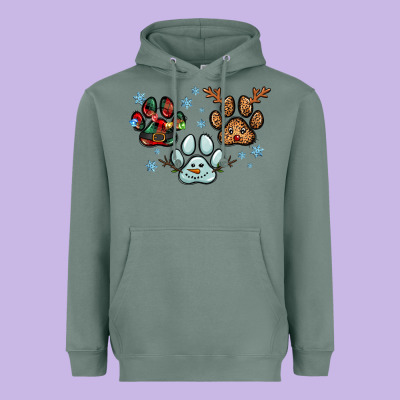 Christmas Paws Heavyweight Hoodie Designed By Ranaportraitstore