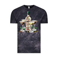 Cloud Black martini glasses and martini bottle Vintage Tee - AdoDesignShop