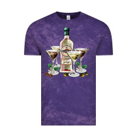 Cloud Purple martini glasses and martini bottle Vintage Tee - AdoDesignShop