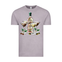 Vintage Zinc martini glasses and martini bottle Vintage Tee - AdoDesignShop