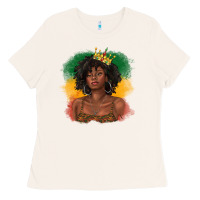 Bone black queen with juneteenth flag Ladies Tee - texasbilliewilder