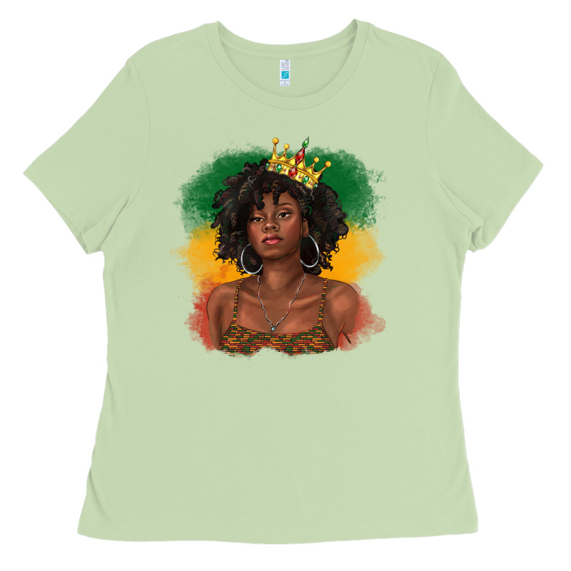 Black Queen With Juneteenth Flag Ladies Tee by texasbilliewilder | Teevron