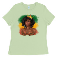 Matcha black queen with juneteenth flag Ladies Tee - texasbilliewilder