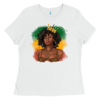 White black queen with juneteenth flag Ladies Tee - texasbilliewilder