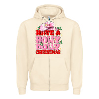 Sandshell have a holly dolly christmas Zipper Hoodie - MaliasSmallBusiness