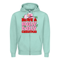 Seafoam have a holly dolly christmas Zipper Hoodie - MaliasSmallBusiness