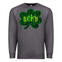Charcoal Heather Lucky Shamrock St Patricks Day Premium Sweatshirt - Bettercallsaul