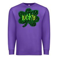 Purple Lucky Shamrock St Patricks Day Premium Sweatshirt - Bettercallsaul