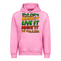 Fuchsia Pink Black history learn it live it make it 365 days Urban Hoodie - HowdyJamesFarm