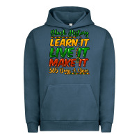 Pigment Midnight Navy Black history learn it live it make it 365 days Urban Hoodie - HowdyJamesFarm