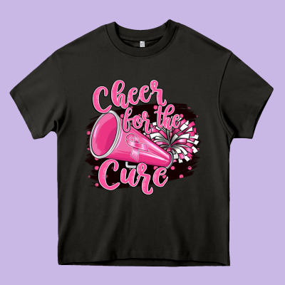 Cheer For The Cure Heavy Core Tee Designed By Barkaloodesign