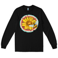 Black bee and sunflower Long Sleeve Tee - MaliasSmallBusiness