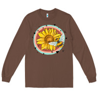 Chestnut bee and sunflower Long Sleeve Tee - MaliasSmallBusiness