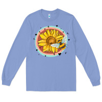 Colony Blue bee and sunflower Long Sleeve Tee - MaliasSmallBusiness