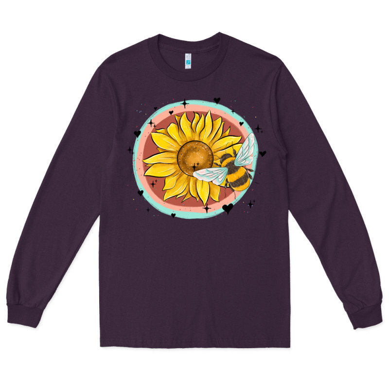 Bee And Sunflower Long Sleeve Tee by MaliasSmallBusiness | Teevron