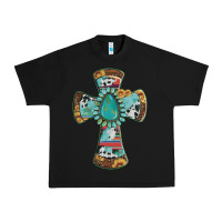 Black cross with leopard sunflower gemstone serape cowhide Urban Heavy Tee - Artiststas