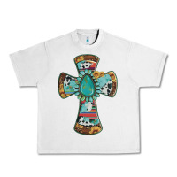 Lunar Rock cross with leopard sunflower gemstone serape cowhide Urban Heavy Tee - Artiststas